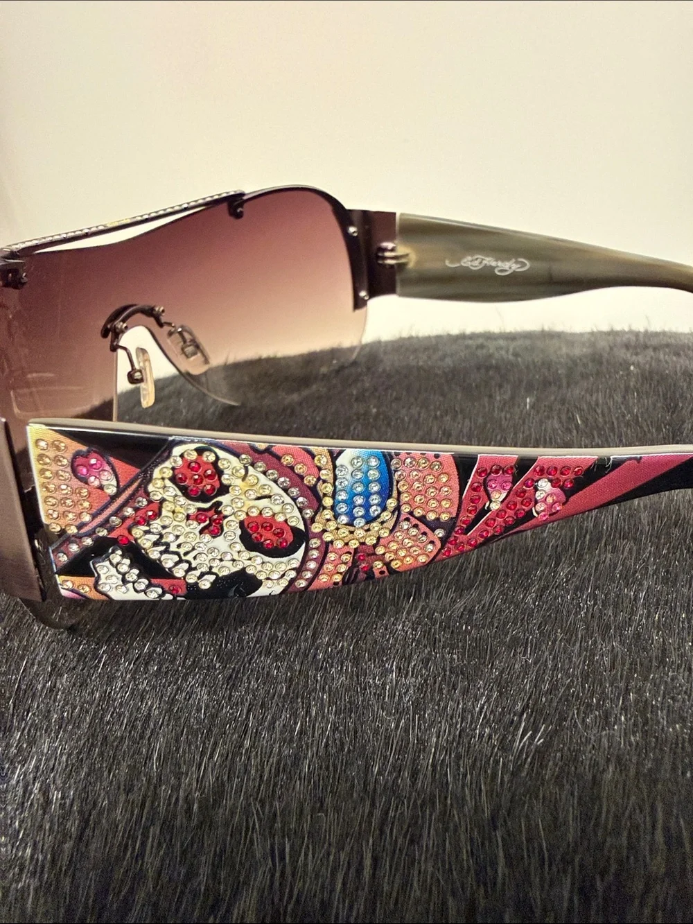 Ed Hardy Vintage Embellished Sunglasses